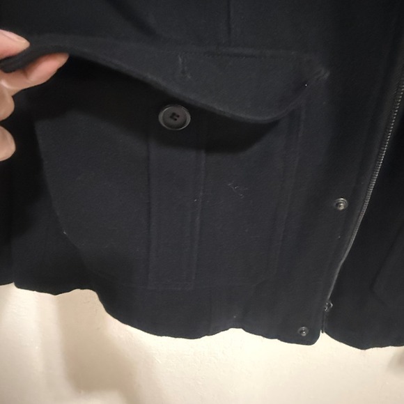 GUESS Mens Hooded Pea Coat Black Quilted Lining Utility Coat XL 111AB633 - Picture 10 of 16